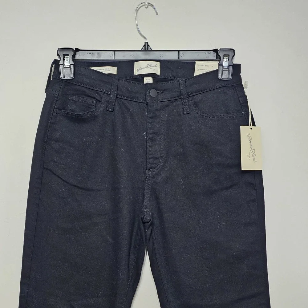 Universal Thread Women's Jeans Size 6 Black High Rise Straight Stretch‎ 444226
